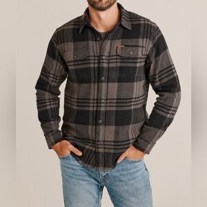 Orvis Men’s Black Grey Plaid Flannel Shirt Cotton Long Sleeve Size XL